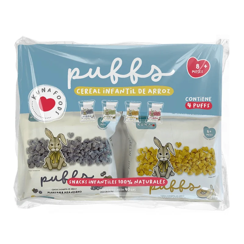 PACK 4 PUFFS COLACION 40 GRS. VARIEDADES