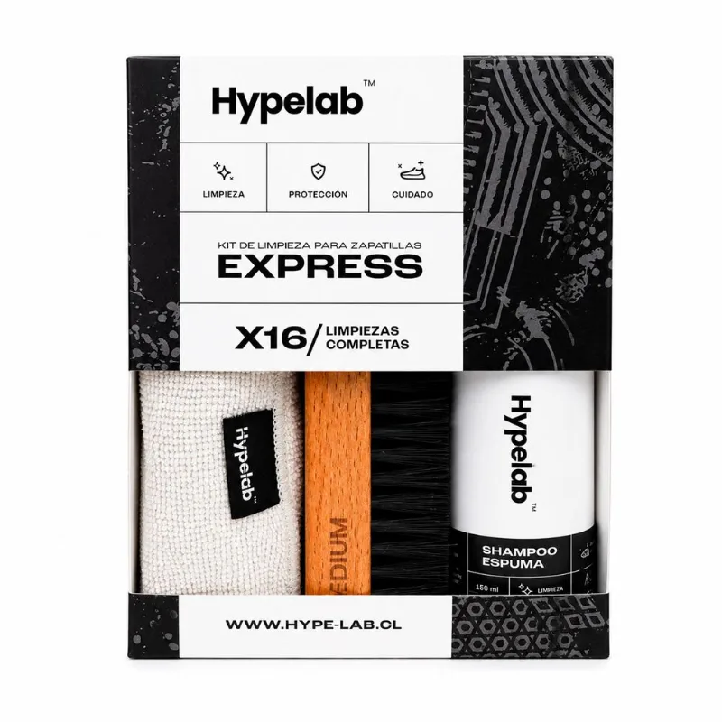 Kit de Limpieza Calzado Hypelab: Shampoo con Escobilla y Paño