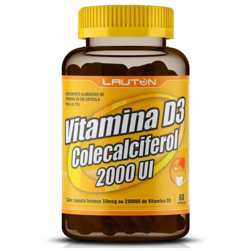 Vitamina D3 2000ui 60 Cápsulas Lauton