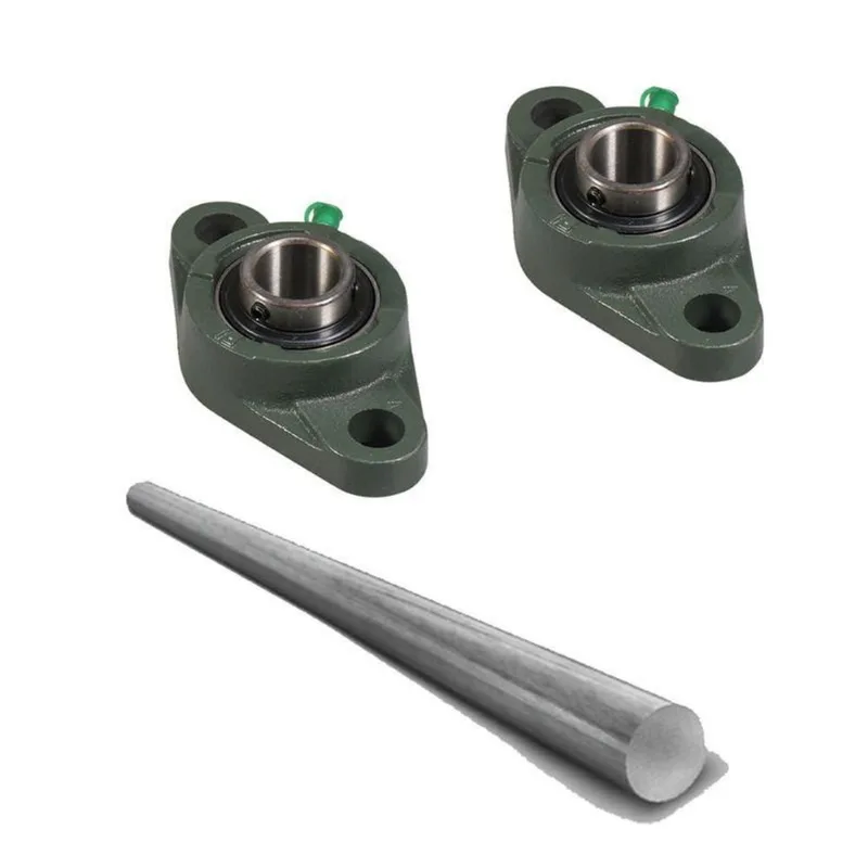 Kit 2 Mancal Oval Rolamento Ucfl205 Com Eixo 25mm200mm