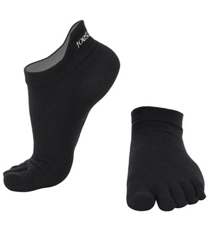 Toesox UltraLite No Show Running Socks Black / S