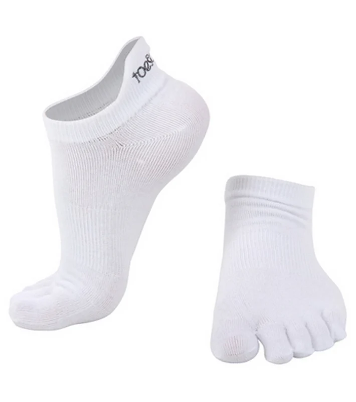 Toesox UltraLite No Show Running Socks White / M