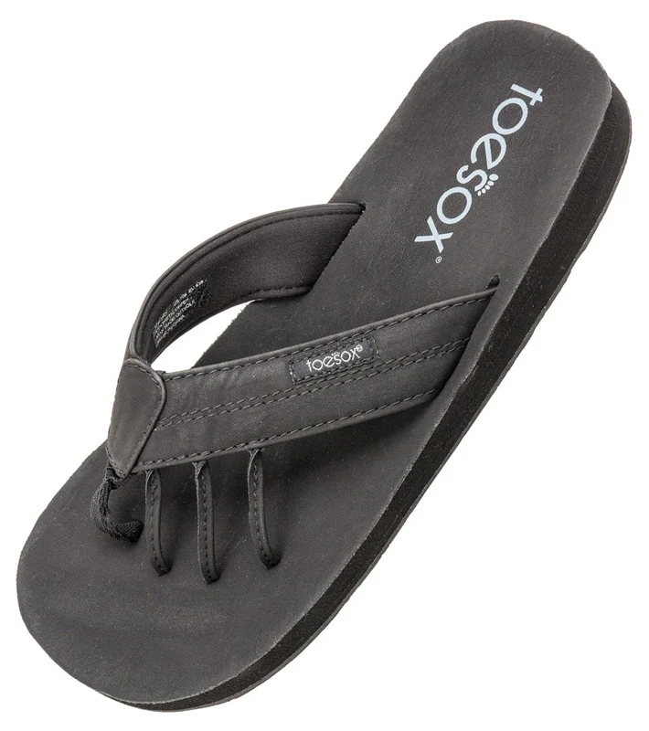 Toesox Men's Encino Flat Black / 10