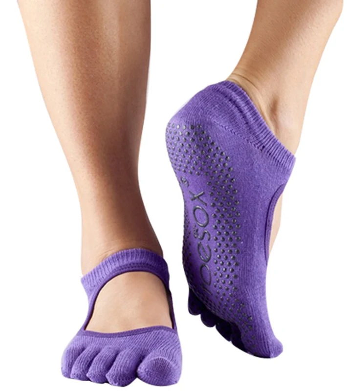 Toesox Bella Full-Toe Yoga Grip Socks Light Purple / L