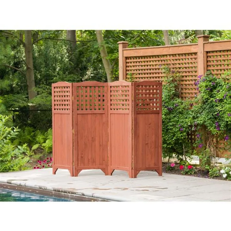 Leisure Season Folding Garden Privacy Screen - 95-in x 64-in - Cedar - Brown