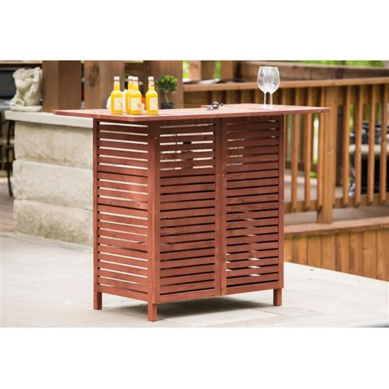 Leisure Season Outdoor Wooden Bar with Storage
