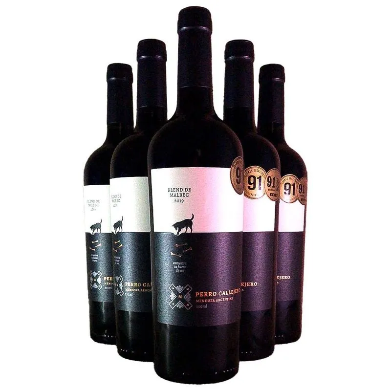 Kit 6 Garrafas Vinho Perro Callejero Blend De Malbec 750ml