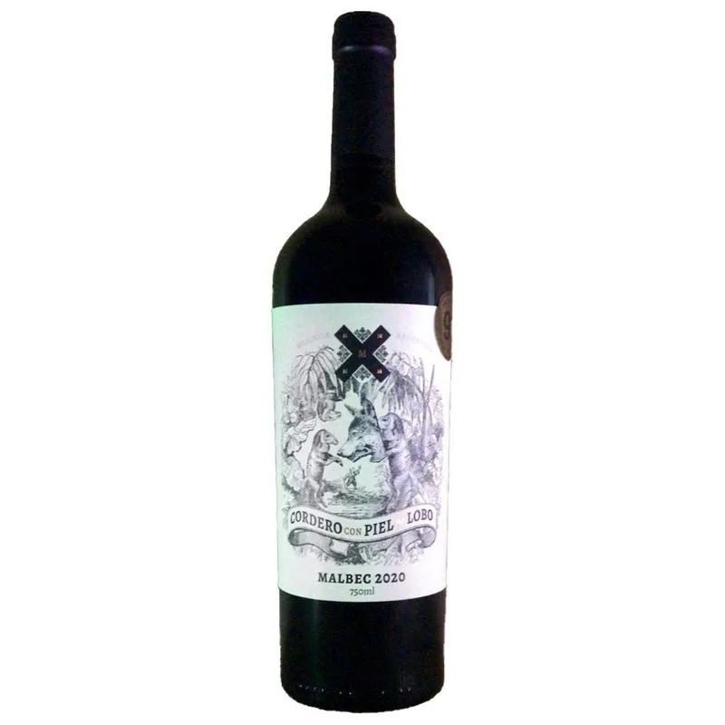 Kit 6 Garrafas Vinho Cordeiro Com Pele De Lobo Malbec 750ml