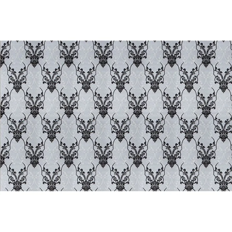 [5m²] Papel de Parede Arabesco Preto Metalizado - PP369 Rolo de 5m2