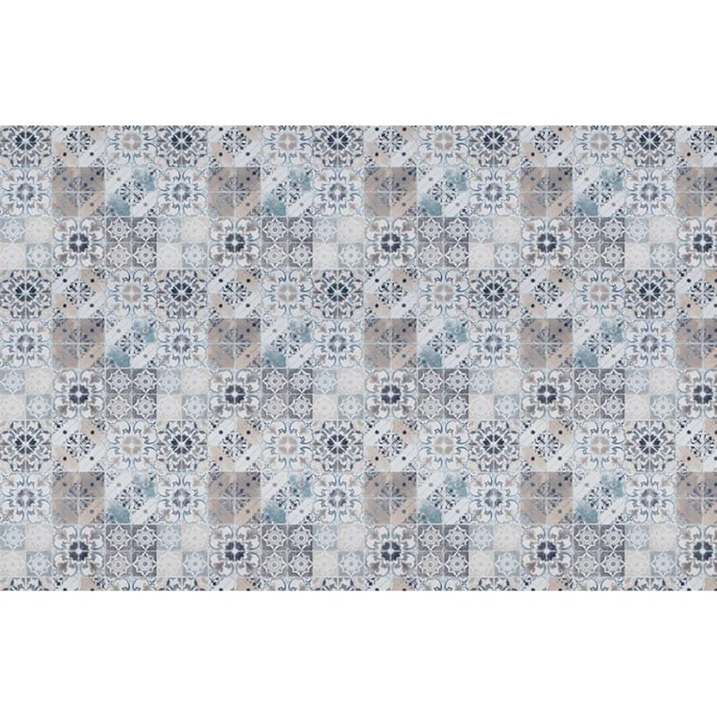[5m²] Papel de Parede Azulejo Português Azul PP397 Rolo de 5m2