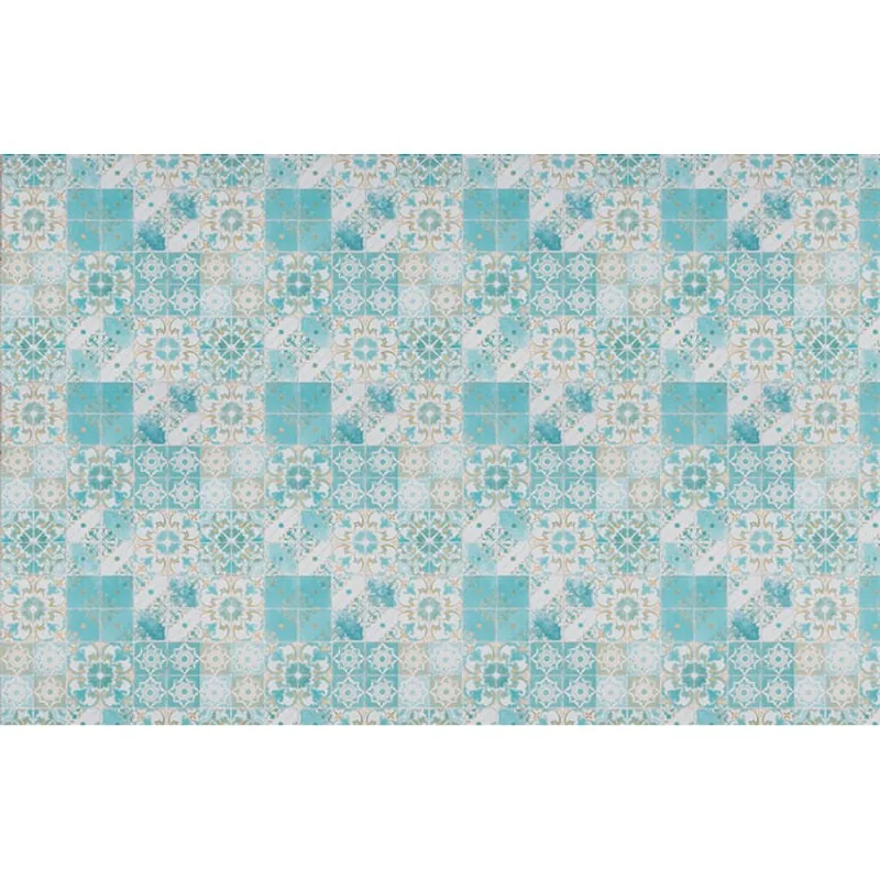 [5m²] Papel de Parede Azulejo Português Azul Piscina PP397-1 Rolo de 5m2