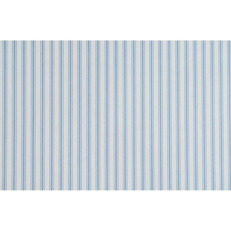[16m²] Papel de Parede Listras Verticias Branco e Azul Jeans - PP440-2 Rolo de 16m2