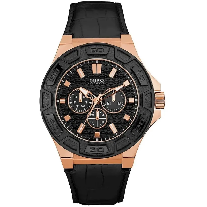 Reloj Guess Force W0674G6 Multifuncional Correa de Cuero Negro