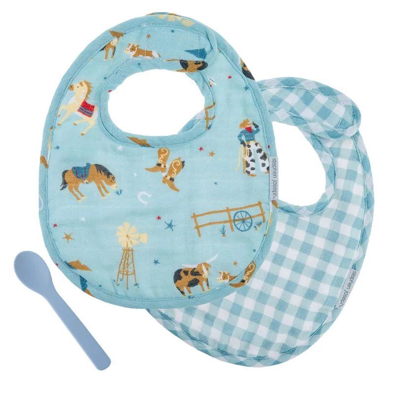 Conjunto de Babadores de Muslin Faroeste Stephen Joseph