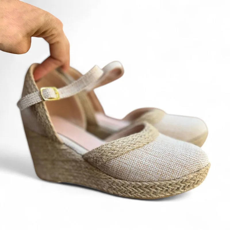 Alpargata Mujer Casual Taco 7 2086L-50 Color Beige 7952505010028-36