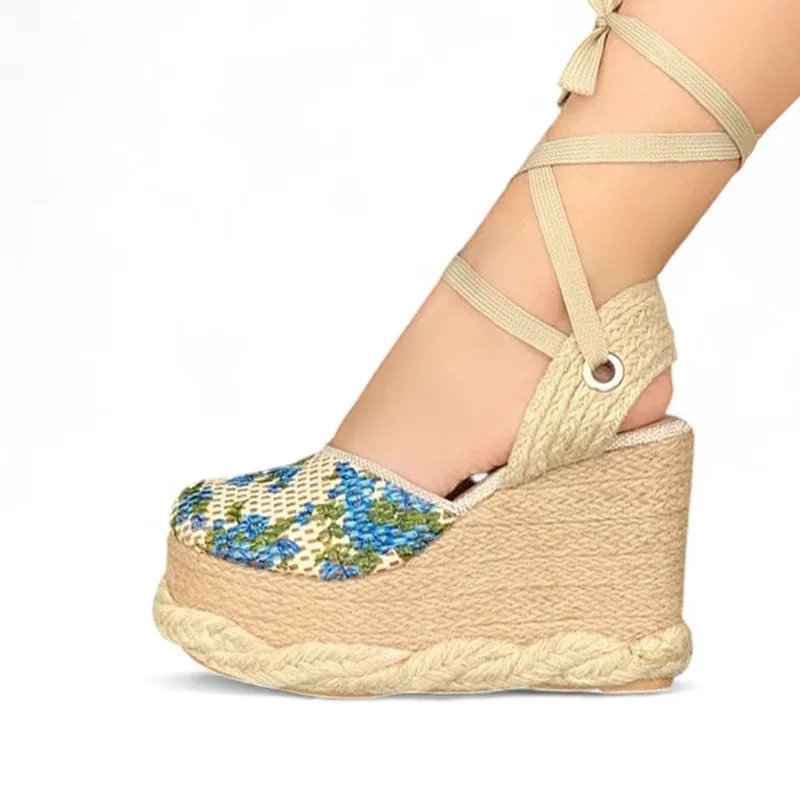 Alpargatas Mujer Taco 9 Yute 2086L-65 Color Multicolor