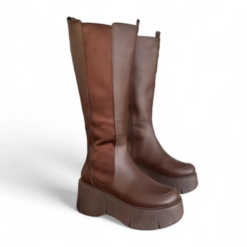 Bota Mujer Sofistic Plataforma 7 Cm 2086L-75 Color Marron Talla 37