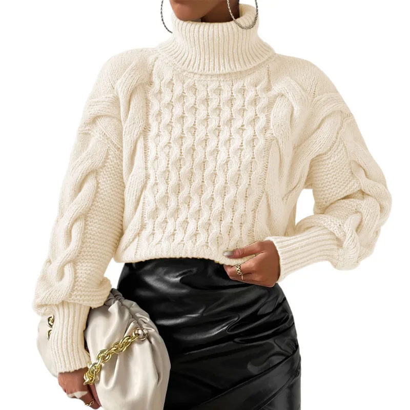 Chompa Mujer Hilo Mlarga Jorge Chavez Trensa 359G-24 Color Beige Talla M