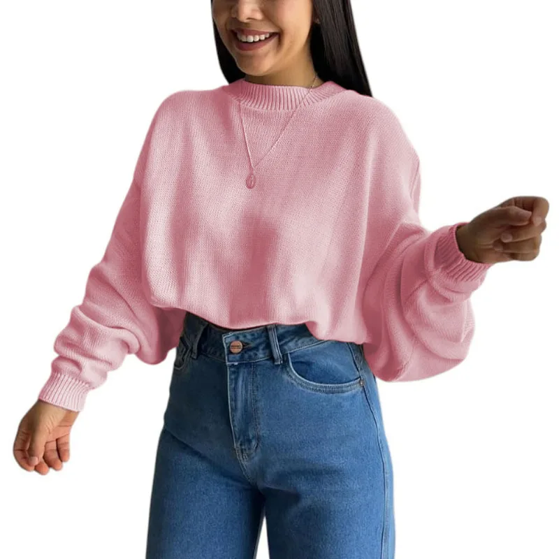 Sueter Mujer Hilo Cerada Mlarga 359G-25 Color Rosado Talla S