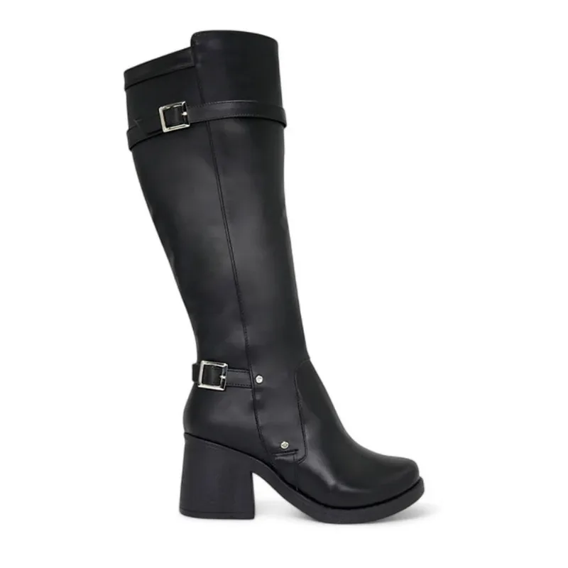 Botin Mujer Correa Tobilla Taco 7 2086L-70 Color Negro Talla 36
