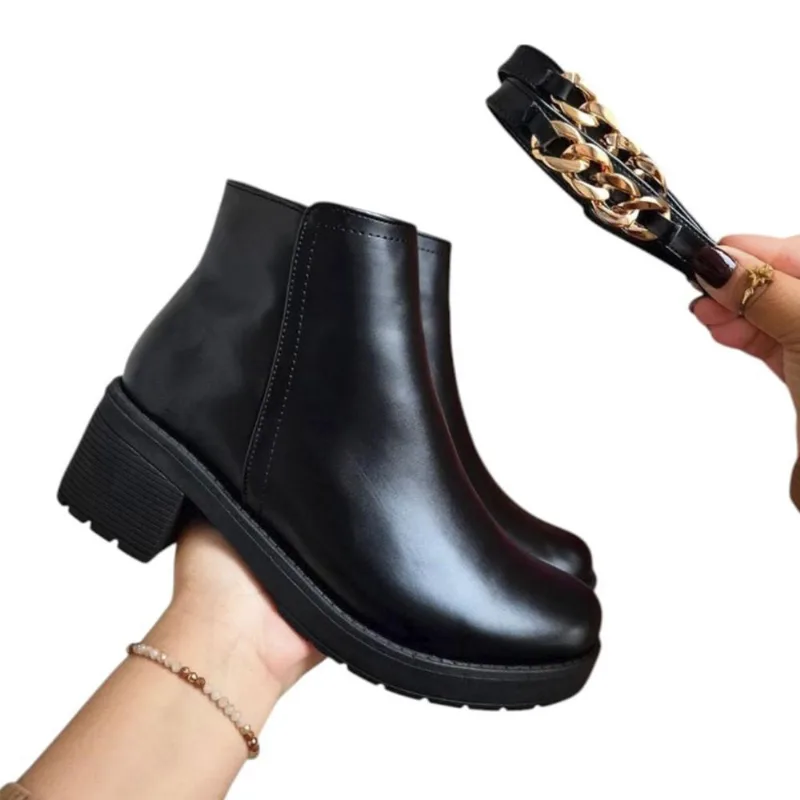 Botin Mujer Doble Taco 5 1177 5C-58 Color Negro Talla 36