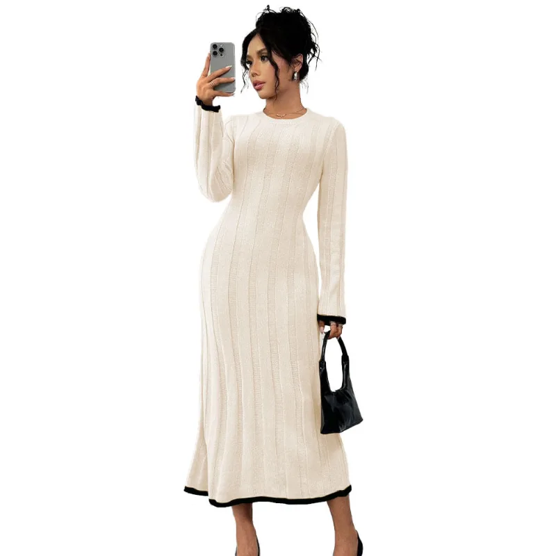Vestido Mujer 463G-37 Hilo Tacto Amarrable En La Espalda Color Perla Talla L