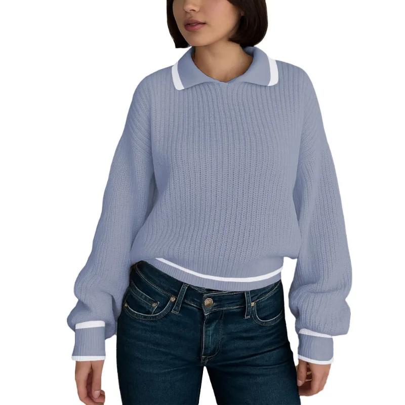 Chompa Mujer Camisero Dralom 463G-27 Color Gris Talla L