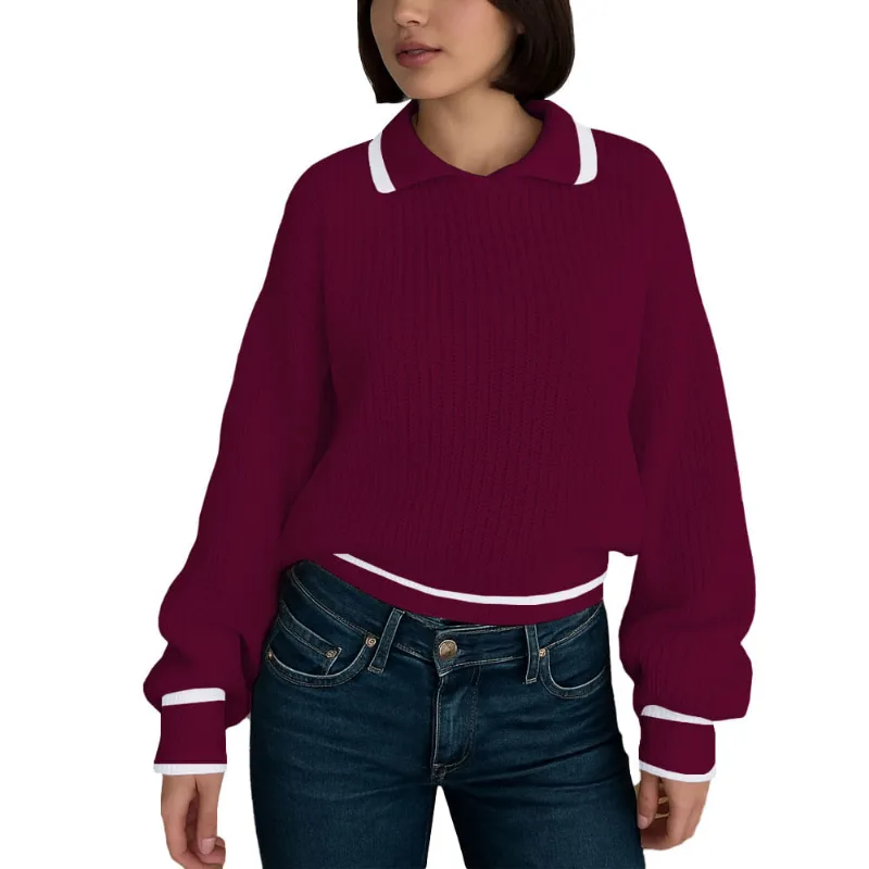 Chompa Mujer Camisero Dralom 463G-27 Color Vino Talla L