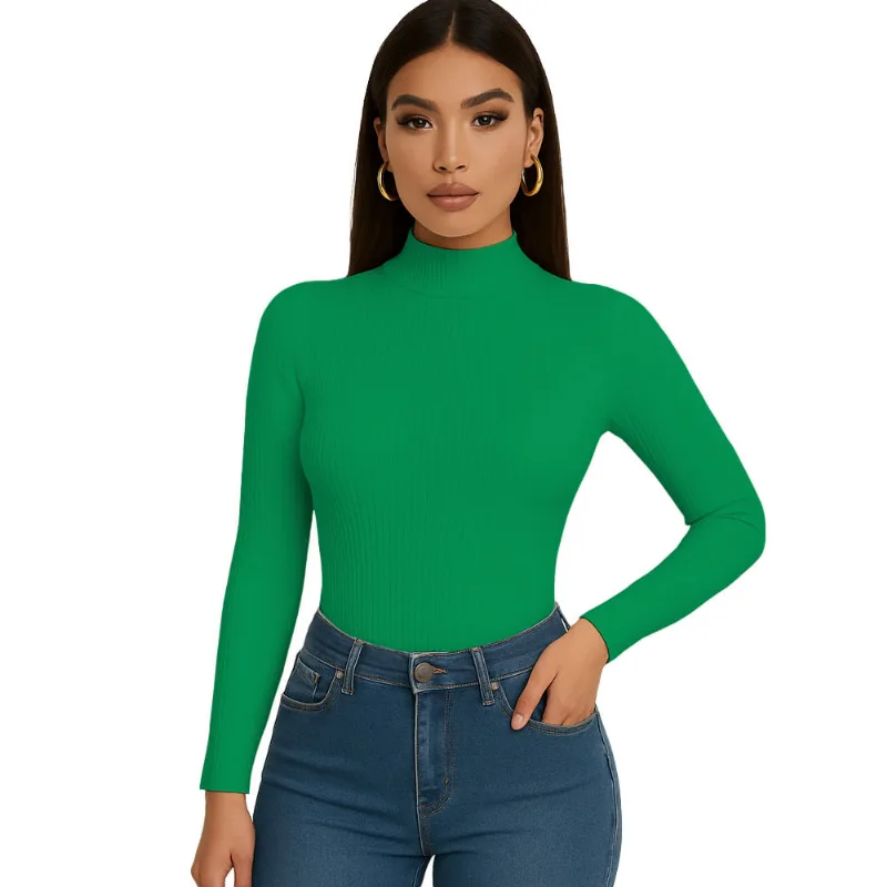 Polo Cafarena Manga Larga Rib Grueso Sab-16 Color Verde Claro Talla S