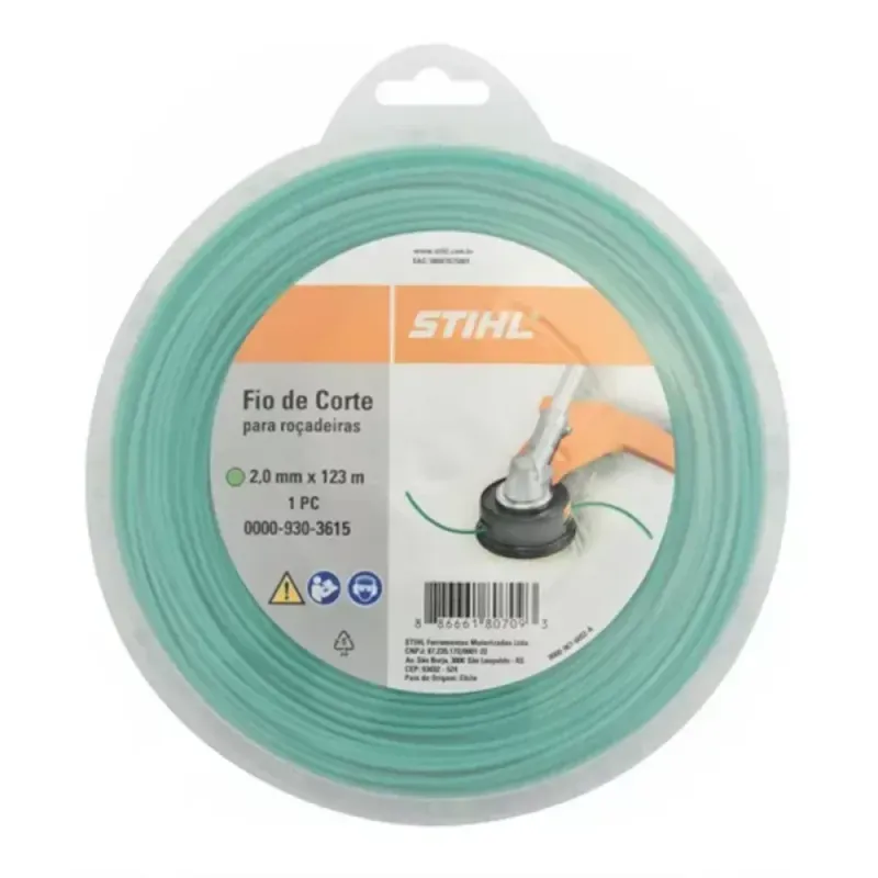 Fio de Corte Redondo para Roçadeira 2Mm X 123M Verde Stihl