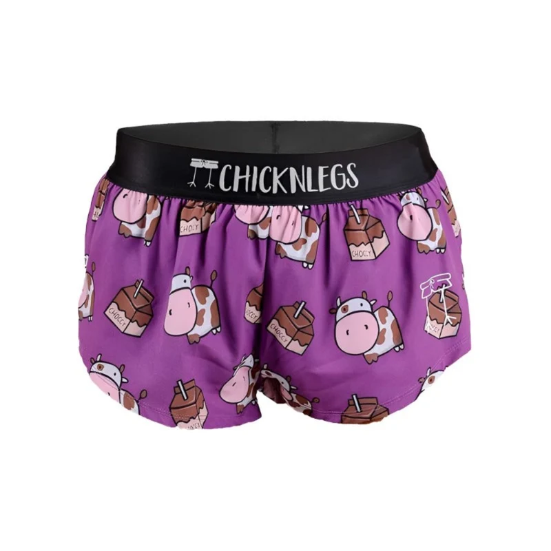 ChicknLegs Women's Choccy Cows Split Short 1.5" PURPLE / XS