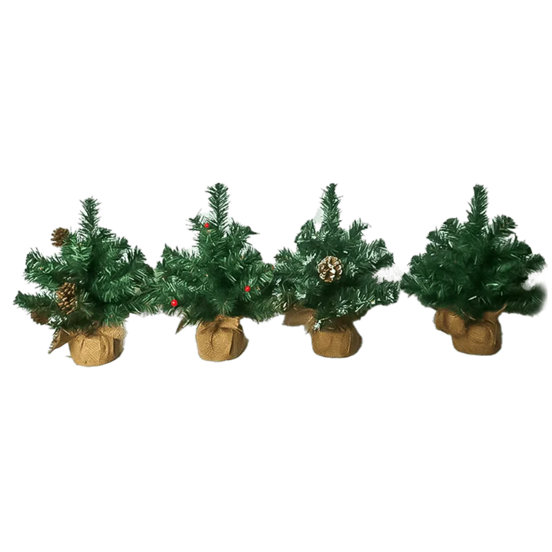 Adorno Arbol Navideño|Base de Henequen|12" Arbol Navideño con Base de Henequen|12"
