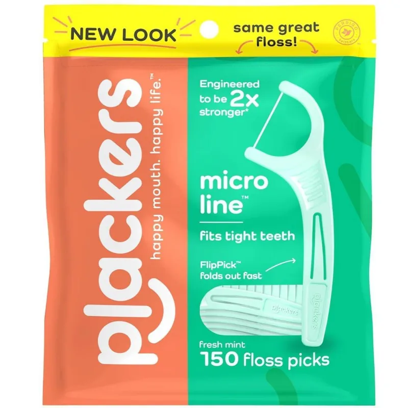 Plackers Micro Line Fio Dental Flosser - 150 Unidades