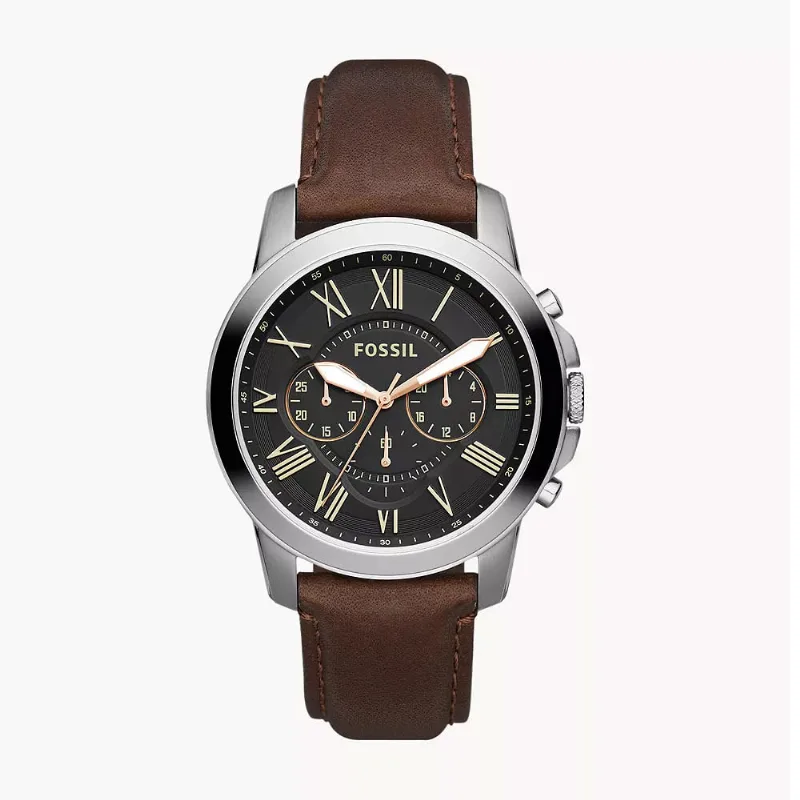 Reloj Hombre Fossil Grant FS4813 44mm Cuero Marrón Cronógrafo