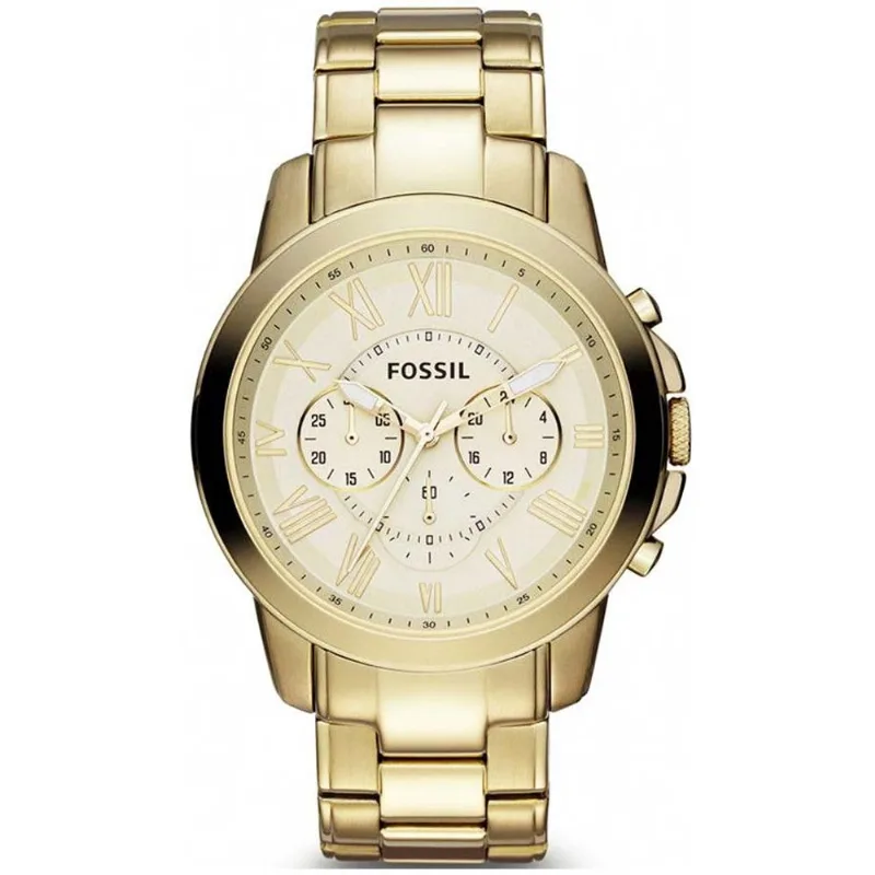 Reloj Fossil Grant FS4814 Cronómetro Acero Inoxidable Dorado