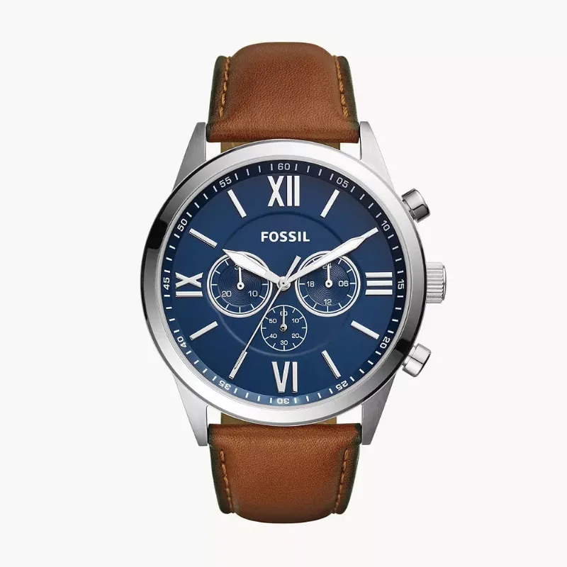 Reloj Hombre Fossil Flynn BQ2125IE 48mm Cuero Marrón Cronógrafo