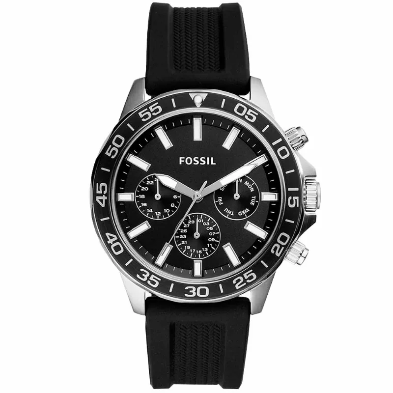 Reloj Fossil Bannon BQ2494 Multifuncional Correa de Silicona y Dial Negro
