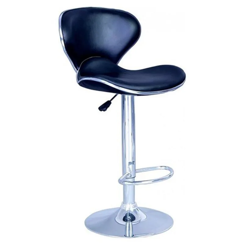 Nicer Interior Airlift Adjustable Swivel Stool - Black Leather