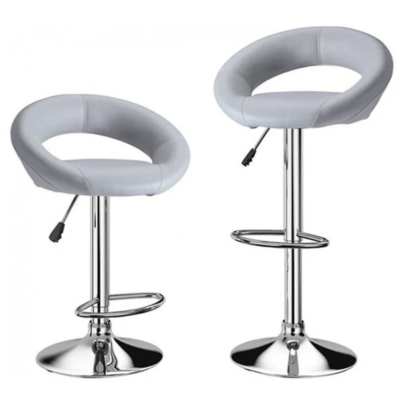 Nicer Interior Mooncut Adjustable Bar Stool - White - Set of 2