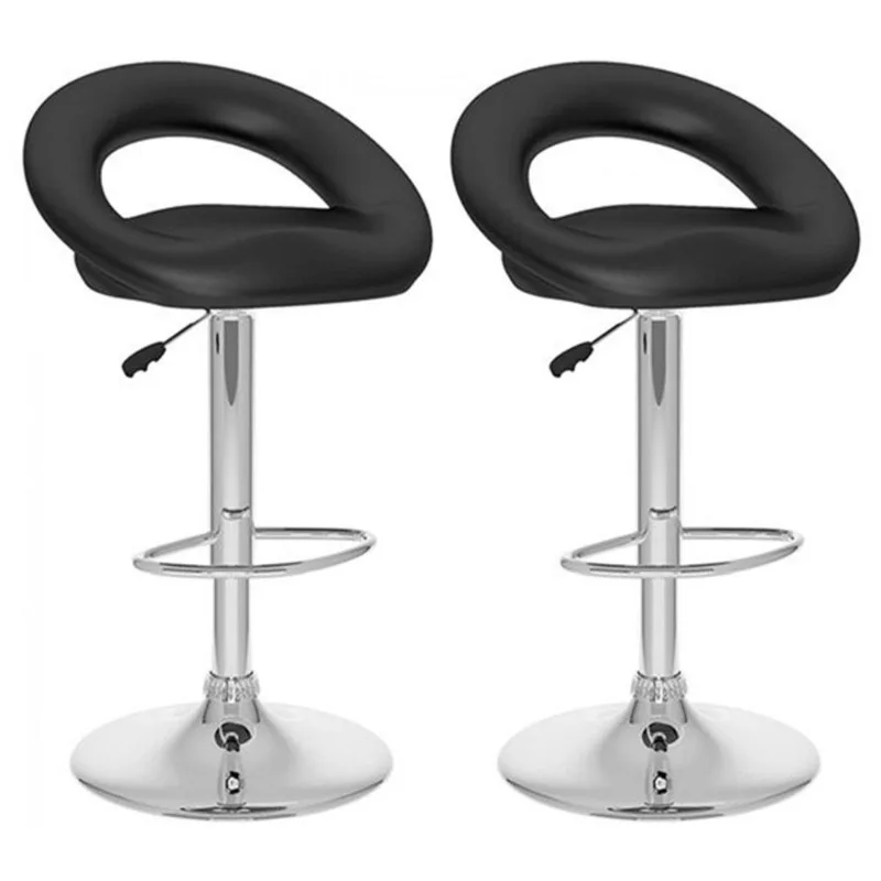 Nicer Interior Mooncut Adjustable Bar Stool - Black