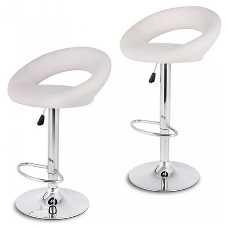 Nicer Interior Mooncut Adjustable Bar Stool - White