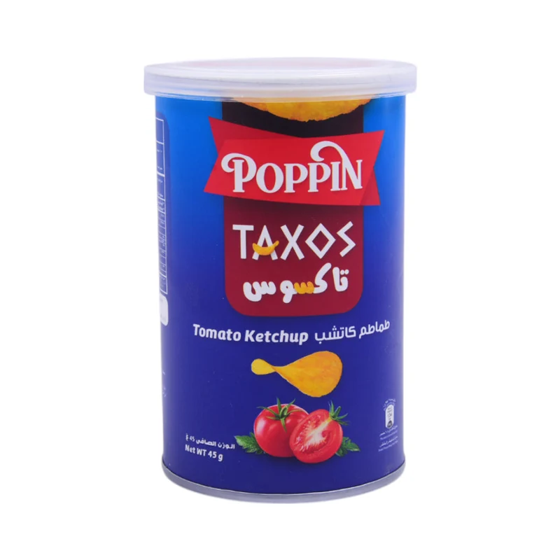 POPPIN CHIPS TAXOS TOMATO KETCHUP 45 GM