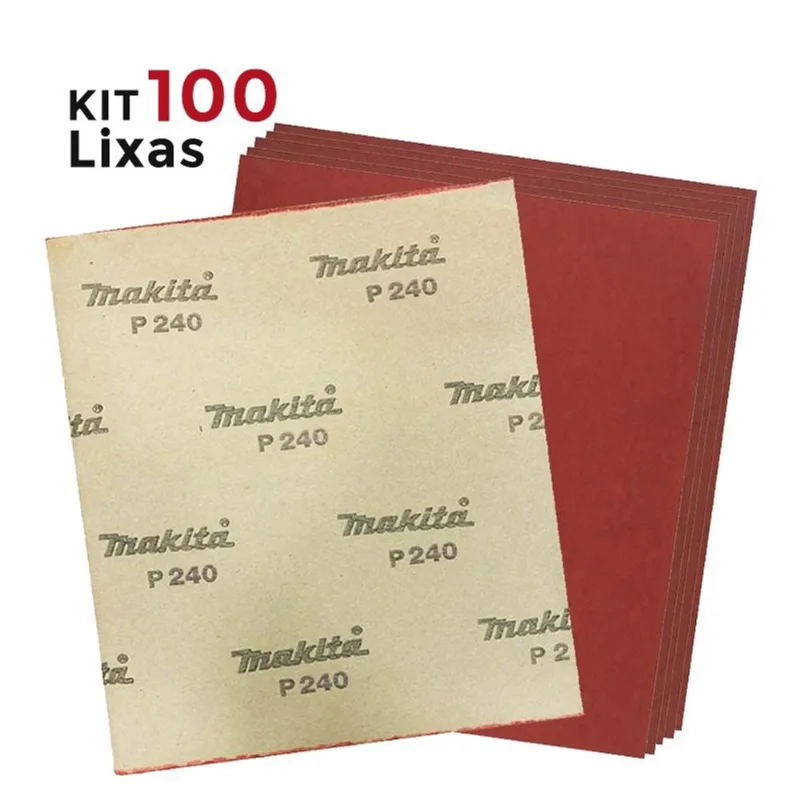 Kit 100un Folha de lixa para Massa Gr 240 D-52526 - Makita