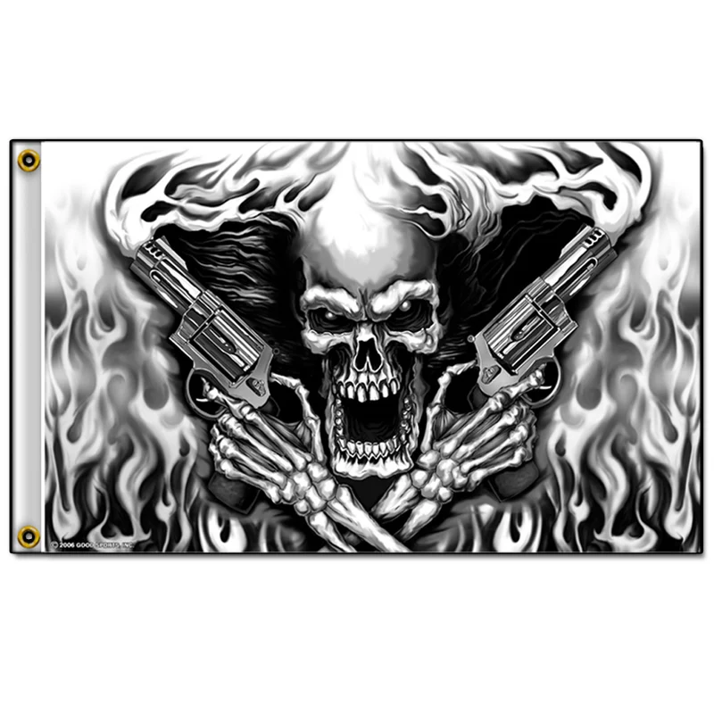 Hot Leathers FGA1024 Assassin Skull Flag 3 Foot x 5 Foot Multi / 3 x 5 Feet