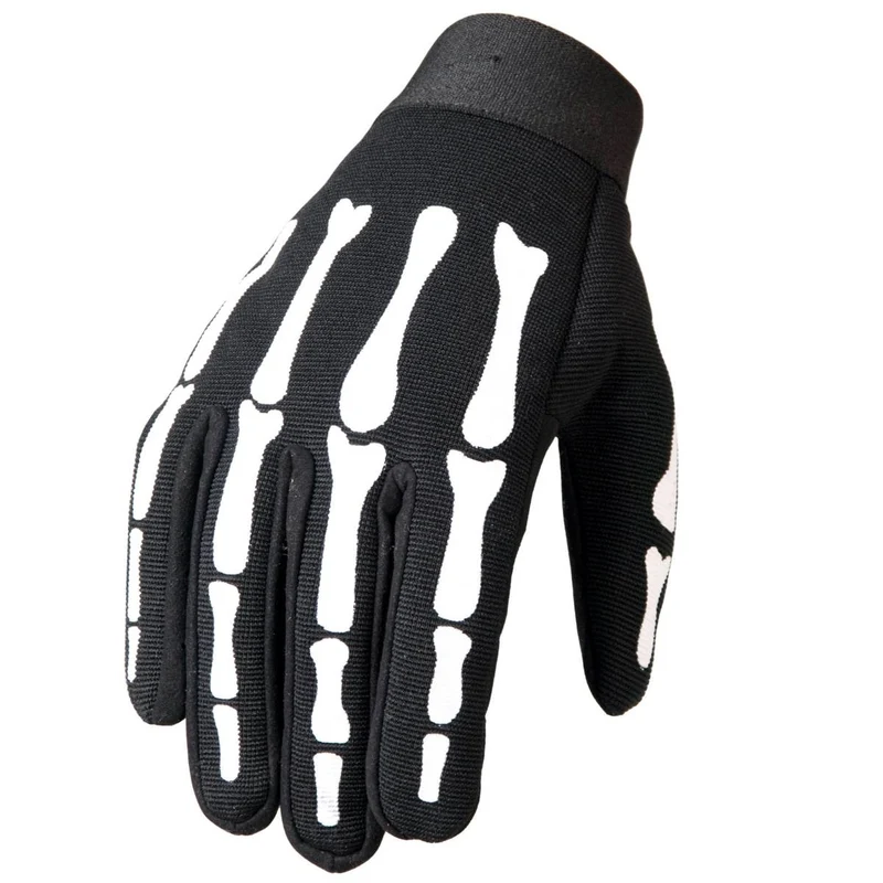Hot Leathers GVM2007 Skeleton Mechanics Gloves Black / Large