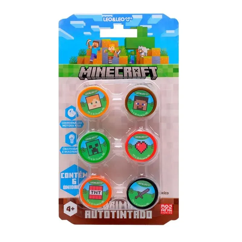 Kit Carimbos Autotintados Minecraft com 6 Unidades ? Leo&amp;Leo
