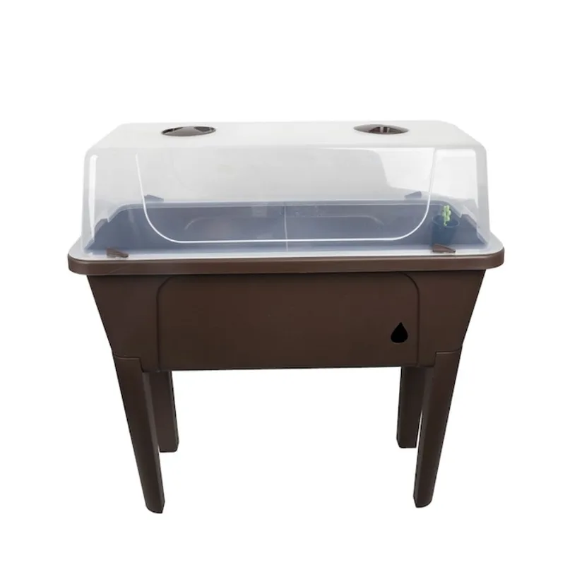 Landon & Co. Raised Garden with Cover in Plastic 30 x 31 x 15-in - Brown Black
