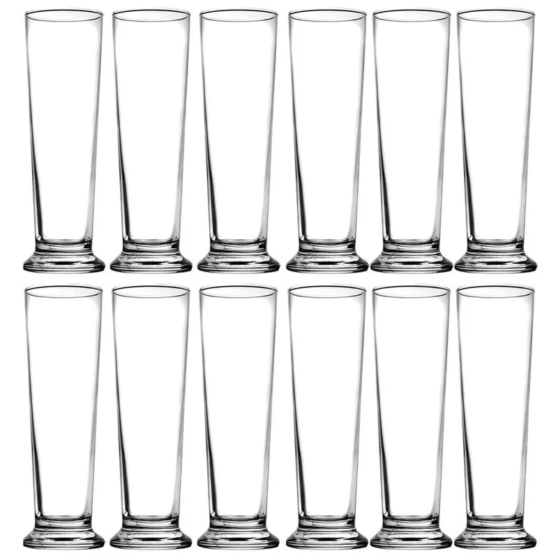 Kit com 12 Copos p/ Cerveja Chopp 250ml Vidro Drink Bar Refrigerante
