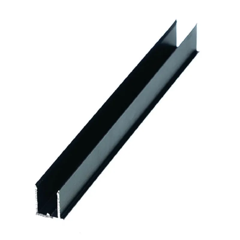 Perfil U 4mm Preto - 2 uni de 3m cada (kit)