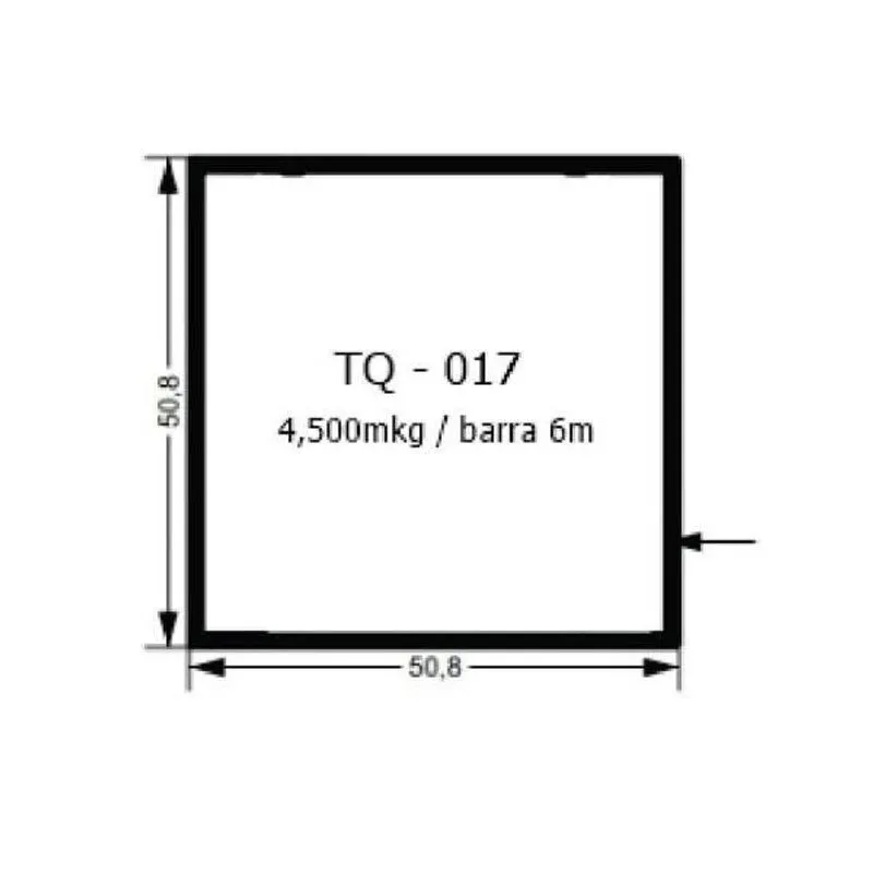 Tubo Quadrado Bronze - 5cm X 5cm - 2 Uni De 3m - Tq017 (kit)